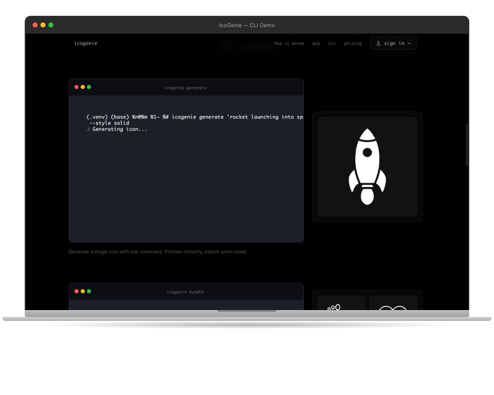 CLI generating a single icon